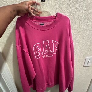 GAP Hot Pink Logo Crewneck Sweatshirt